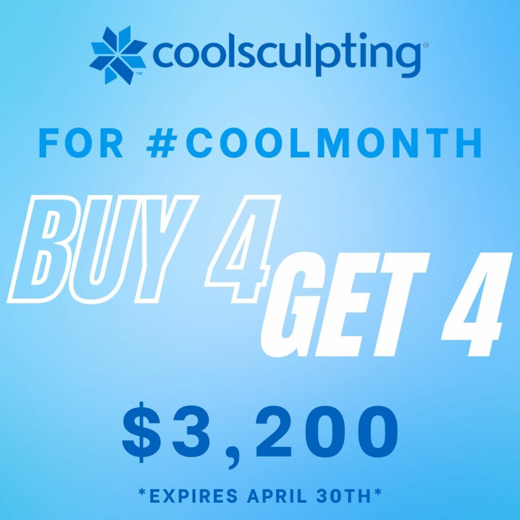 Coolsculpting april promo flyer. Buy 4 get 4.